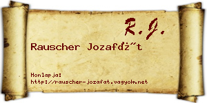 Rauscher Jozafát névjegykártya